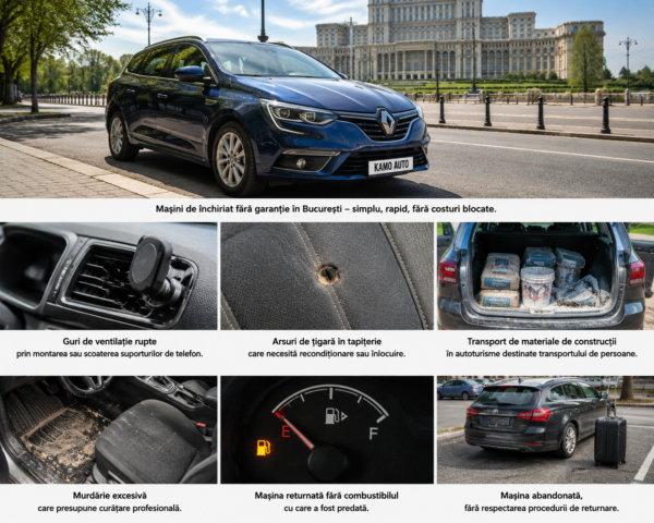 Închirieri auto fără garanție în București – responsabilitatea clientului