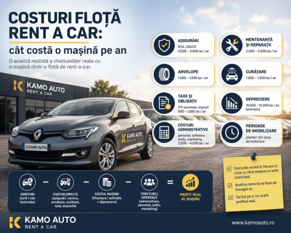 Costuri flotă rent a car - cheltuielile reale ale unei mașini